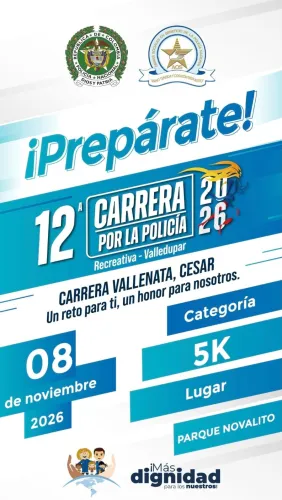 12ª Carrera por la Policia Valledupar en Valledupar: boletas 2026
