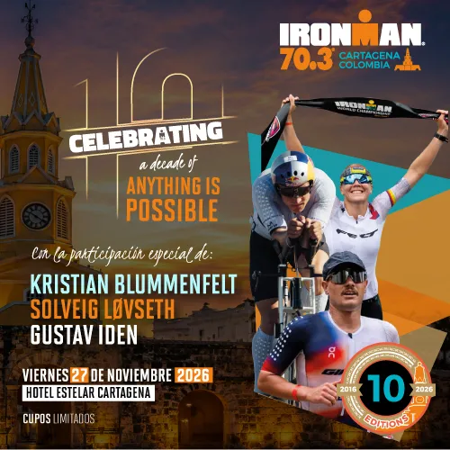 Celebrating IRONMAN 70.3 Cartagena: A Decade of Anything Is Possible en Cartagena: 27 de noviembre y boletas 2026