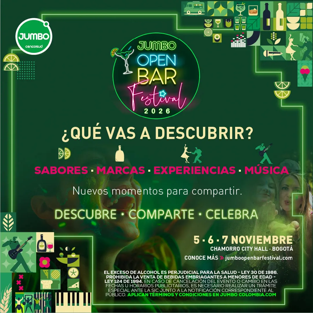 Jumbo Open Bar Festival 2026 en Bogotá: boletas 2026