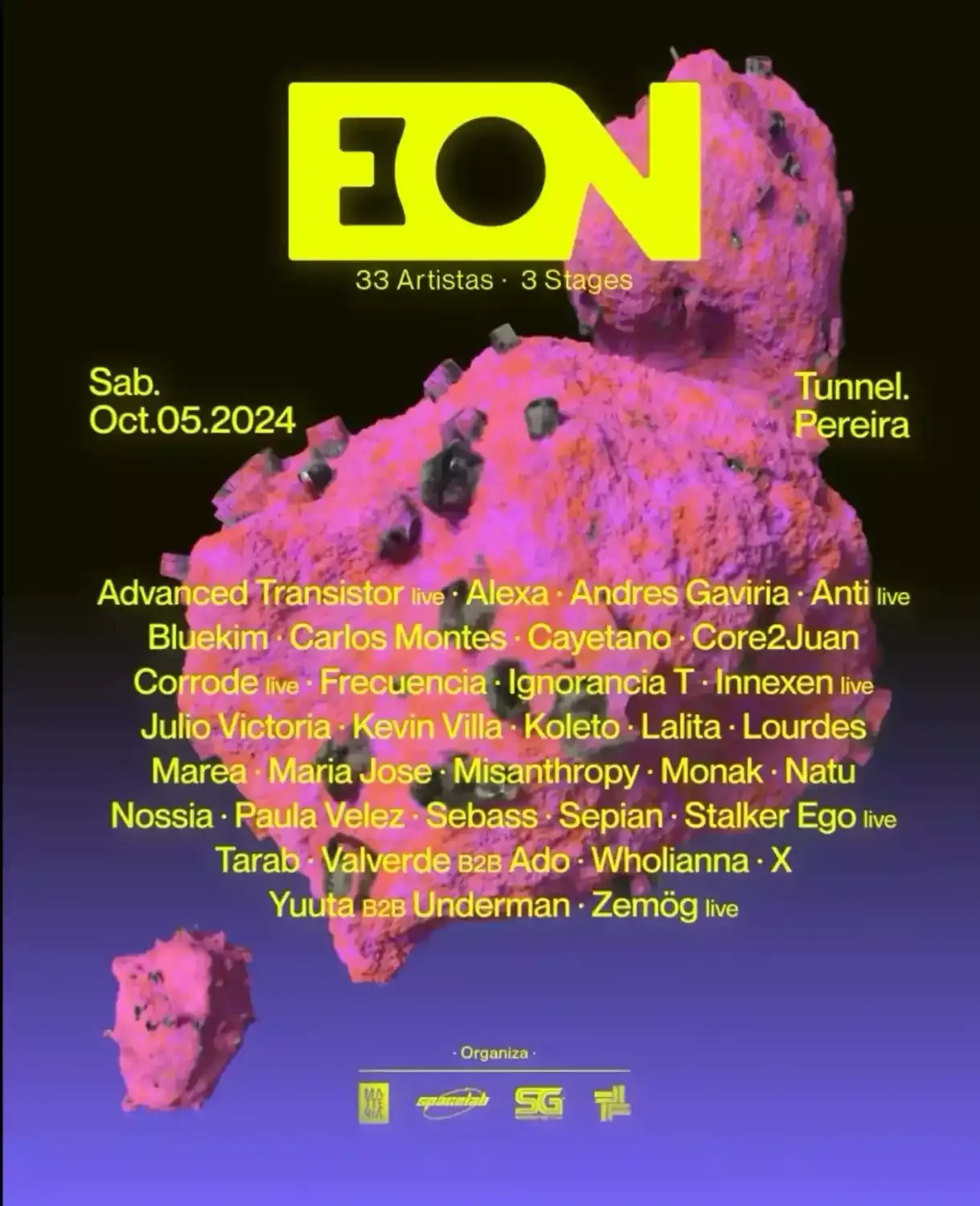 EON el festival nacional más incluyente celebra su tercera edición éste Fin de Semana en Tunnel en Pereira: 5 de octubre y boletas 2027